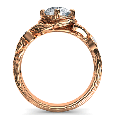 Rose Gold Leaf engagement ring