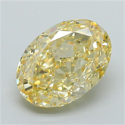 Picture of Lab Grown Diamond 4.02 Carats, Oval with  Cut, Fancy Intense Yellow Color, VS1 Clarity and Certified by IGI