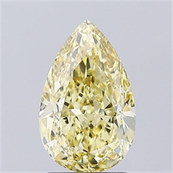 Picture of Lab Grown Diamond 2.06 Carats, Pear with  Cut, Fancy Intense Yellow Color, VVS1 Clarity and Certified by IGI