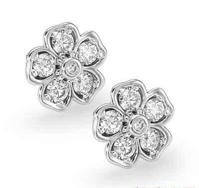 1/2 carat diamond Hearts Flower earring studs
