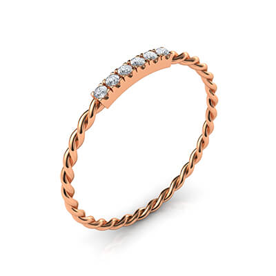 1.2 mm Twisted diamonds ring