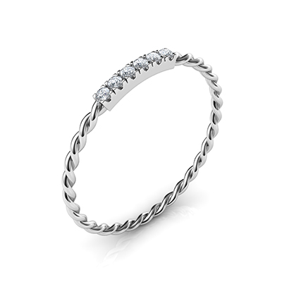 1.2 mm Twisted diamonds ring