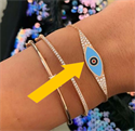 Picture of Eye bracelet with diamonds-Choose your enamel color