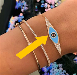 Foto Pulsera ojo con diamantes-Elige tu color de esmalte de