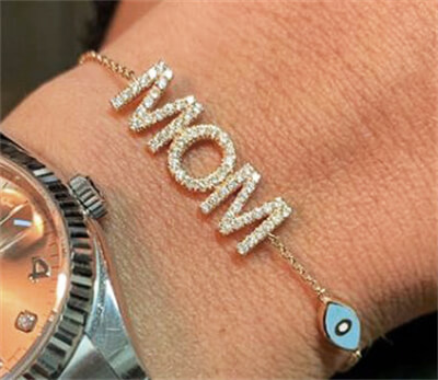 1/2 carat Diamond encrusted MOM bracelet