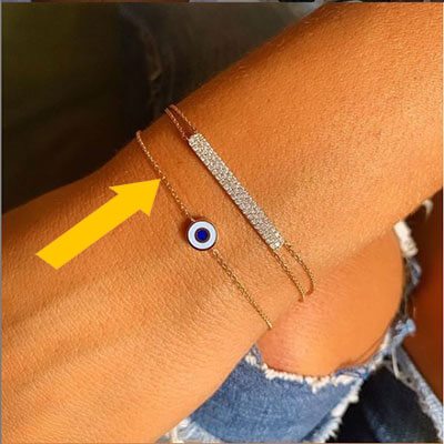 Pulsera Evil Eye, Oro y esmalte