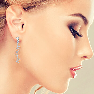 L O V E one side earring, 0.40carat