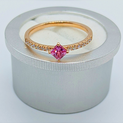 1/3 Carat pink Sapphires and diamonds ring