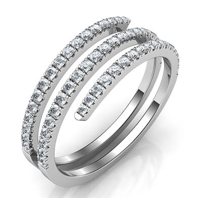 Spiral ring with 0.45 carat diamonds