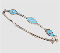 Picture of Evil eye bangle 1/3 Carat diamonds