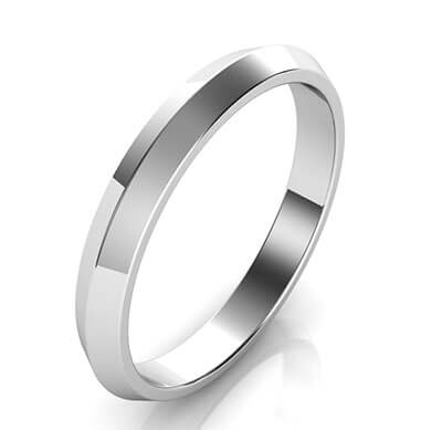 Anillo de boda para mujer con borde afilado de 3mm