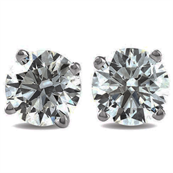 Picture of Pair of natural diamond earrings 1.00 carat F VS2