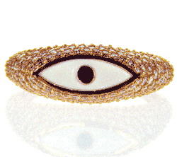 Foto Anillo Evil Eye Gold con diamantes laterales de 1 quilate de