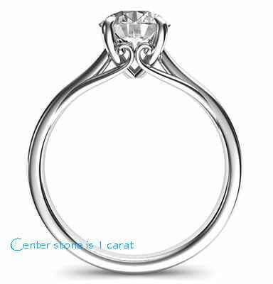 Ready to ship, 0.56 carat F SI1 Ideal-Cut, solitaire engagement ring, In - 14K White Yellow and Rose gold.