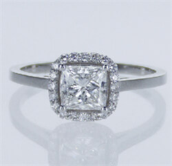 Picture of Ready to Ship.1.02 D VS2 Princess solitaire engagement ring, In - 14K White Yellow and Rose gold.