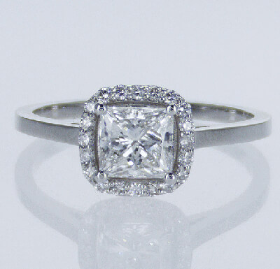 Ready to Ship.1.02 D VS2 Princess solitaire engagement ring, In - 14K White Yellow and Rose gold.