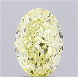 Picture of Lab Grown Diamond 2.10 Carats, Oval with  Cut, Fancy Yellow Color, VVS2 Clarity and Certified by IGI