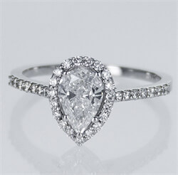 Picture of Ready to ship, 0.78 carat D SI1+0.30 sides, in - 14K White Gold