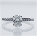 Picture of Ready to Ship.1.01 D VS2 Oval solitaire engagement ring, In 14k White gold.
