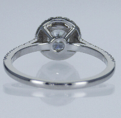 Ready to ship, 0.61 carat Round diamond D SI1 C.E, +0.30 sides, engagement ring, in - 14K White Gold