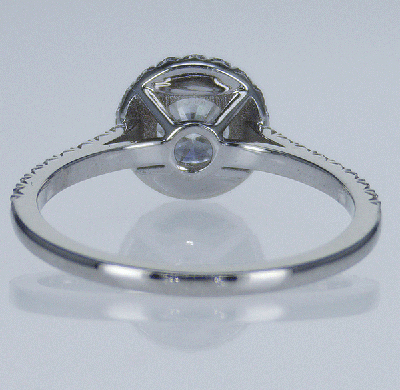 Listo para enviar, 0,61 quilates Diamante redondo D SI1 C.E, +0,30 lados, anillo de compromiso, en oro blanco de 14 k
