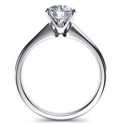 Foto Listo para enviar, anillo de compromiso F VS2 de diamante princesa de 1,01 quilates, en oro blanco de 14 k de