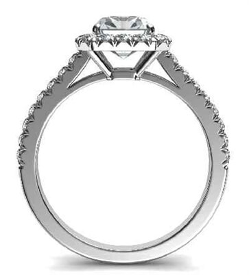 Halo engagement ring for larger diamonds