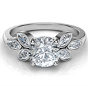 Picture of Low Profile engagement ring with 0.60 carat Marquise side diamonds-Santana