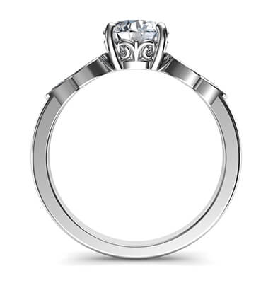 Low Profile engagement ring with 0.60 carat Marquise side diamonds-Santana