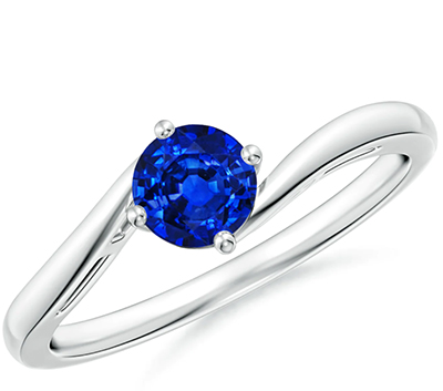 5 mm Blue Sapphire AAA engagement ring