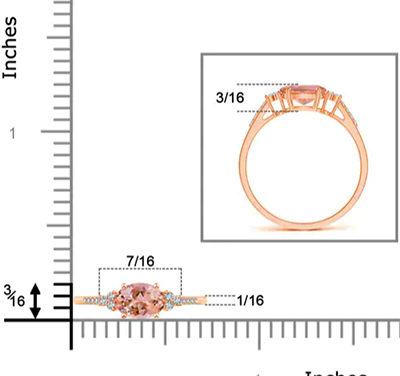 Morganite and diamonds engagement ring
