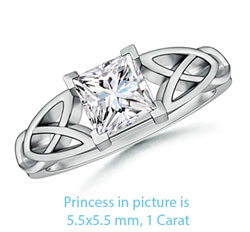 Picture of Celtic knot settings solitaire engagement ring for all Shapes