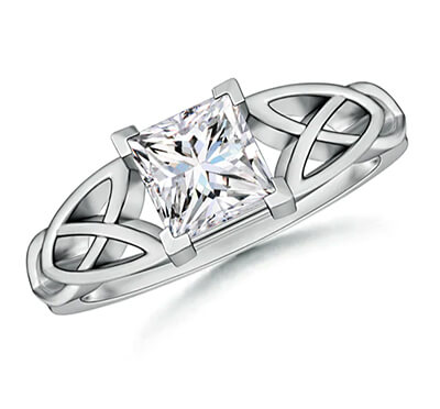 Celtic knot settings solitaire engagement ring for all Shapes