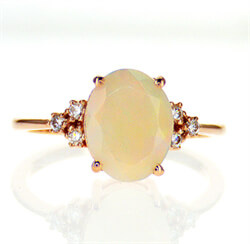Foto 1.50 quilates anillo de compromiso de ópalo con diamantes de