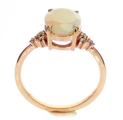 1.50 carat Opal engagement ring with diamonds