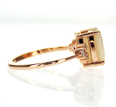 1.50 quilates anillo de compromiso de ópalo con diamantes