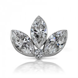 Picture of Lotus martquise diamond earring 0.36 carats