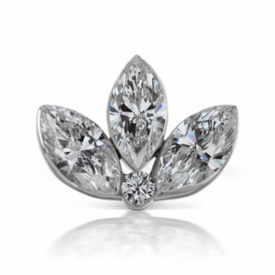 Lotus marquise diamond earring 0.36 carats