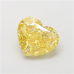 Picture of Lab Grown Diamond 2.01 Carats, Heart with  Cut, Fancy Intense Yellow Color, VS1 Clarity and Certified by IGI