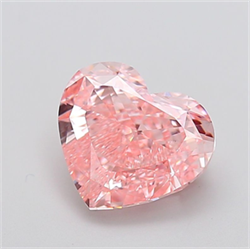 Picture of Lab Grown Diamond 4.52 Carats, Heart with  Cut, Fancy Vivid Pink Color, VS1 Clarity and Certified by IGI
