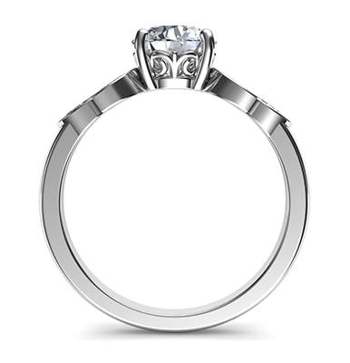 Engagement ring for all shapes with 0.60  side diamonds