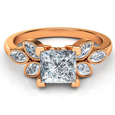 Engagement ring for all shapes with 0.60  side diamonds