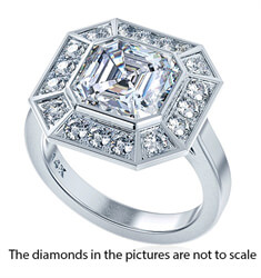 Picture of Pippa Middleton 2.00 carat Asscher Cut Moissanite center engagement ring