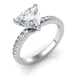 Picture of Trillion cut diamond engagement ring set with 0.22 carats side stones