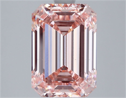 Picture of Lab Grown Diamond 3.58 Carats, Emerald with  Cut, Fancy Intense Pink Color, VS1 Clarity and Certified by IGI