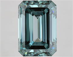 Picture of Lab Grown Diamond 11.04 Carats, Emerald with  Cut, Fancy Vivid Green Color, VS1 Clarity and Certified by IGI