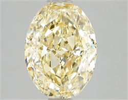 Picture of Lab Grown Diamond 3.01 Carats, Oval with  Cut, Fancy Vivid Yellow Color, VS1 Clarity and Certified by IGI