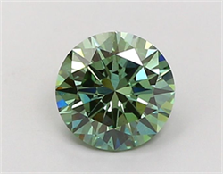 Picture of Lab Grown Diamond 1.51 Carats, Round with Excellent Cut, Fancy Vivid Green Color, VS2 Clarity and Certified by IGI