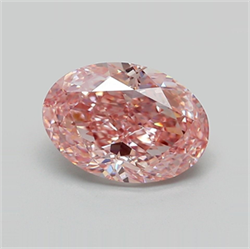 Picture of Lab Grown Diamond 2.62 Carats, Oval with  Cut, Fancy Vivid Pink Color, VVS2 Clarity and Certified by IGI