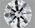 Lab Grown Diamond 0.99 Carats, Round with Ideal Cut, D Color, VVS2 Clarity and Certified by IGI